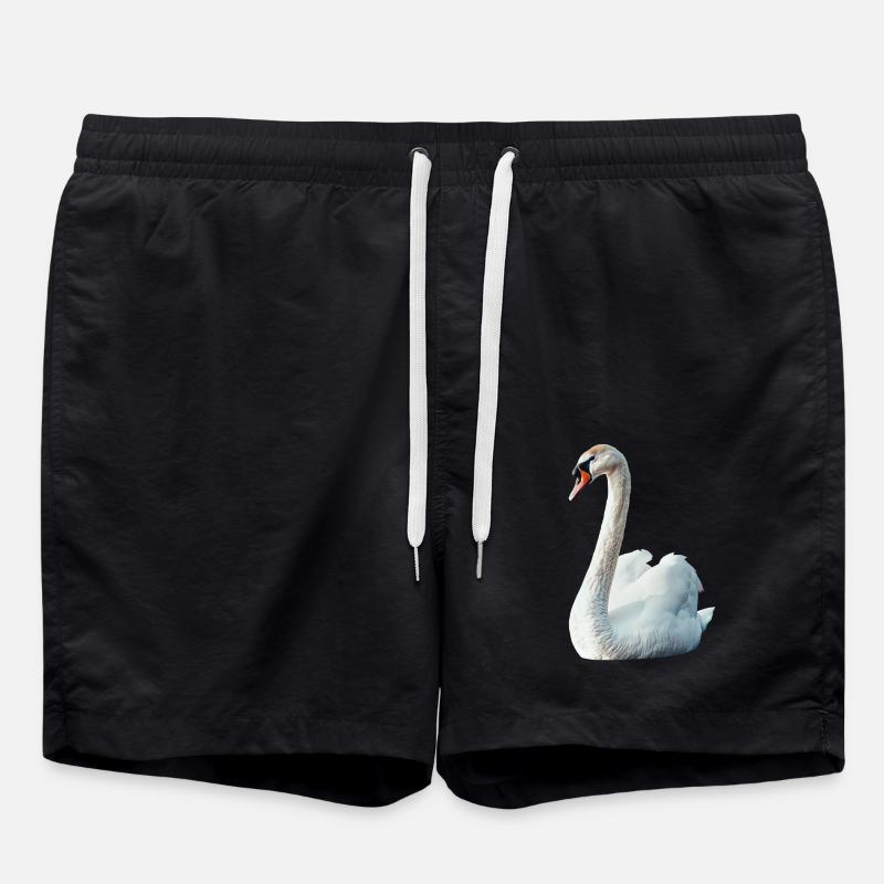 Schwan - Badeshorts - Schwarz