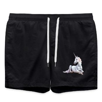 Einhorn - Badeshorts - Schwarz - Vorne - AI Model Male 185 light (185cm)