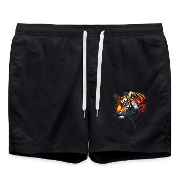 Drôle Tigre Art Animal Nature Faune Animaux Zoo - Short de bain - noir - Devant - AI Model Male 185 light (185cm)