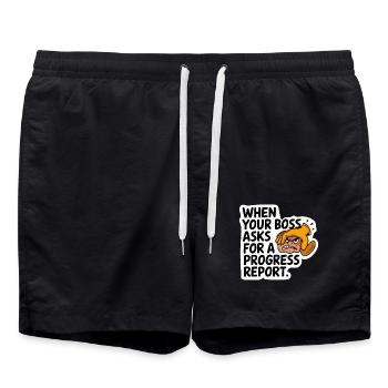 THE PROJECT LEADER ASKED YOU - Swim Trunks - black - Front - AI Model Male 185 light (185cm)