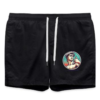Florence : Pouce levé de David - Short de bain - noir - Devant - AI Model Male 185 light (185cm)