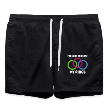 Ich Schließe Meine Ringe Fitness Motivation Sport - Badeshorts - Schwarz - Vorne - AI Model Male 185 light (185cm)