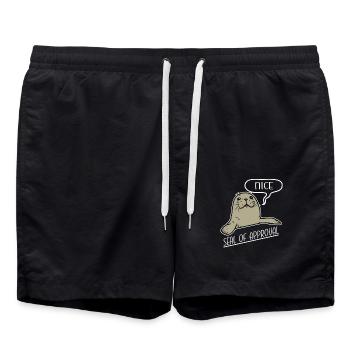 Niedlicher Seehund Mit Nice Seal Of Approval - Badeshorts - Schwarz - Vorne - AI Model Male 185 light (185cm)