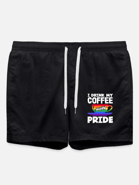 Coffee Lovers Proud With Pride - Swim Trunks - black