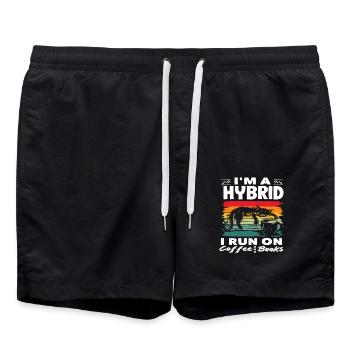 Conception d'amateur de livres de café hybrides - Short de bain - noir - Devant - AI Model Male 185 light (185cm)