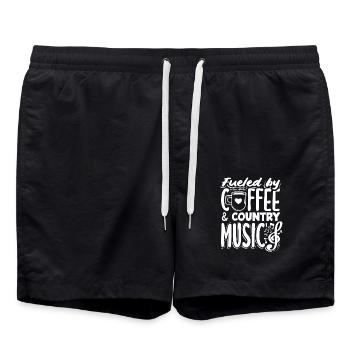 Amateurs de café avec de la musique country - Short de bain - noir - Devant - AI Model Male 185 light (185cm)
