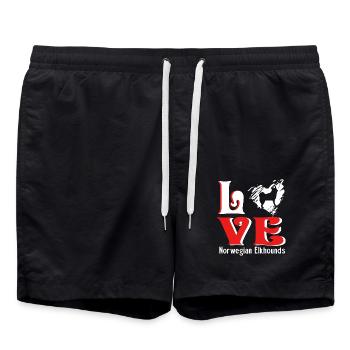 Love Norwegian Elkhound - Swim Trunks - black - Front - AI Model Male 185 light (185cm)