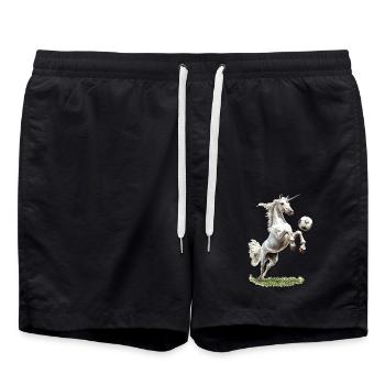 Einhorn - Badeshorts - Schwarz - Vorne - AI Model Male 185 light (185cm)