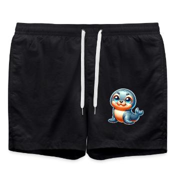 Robbe Seehund - Badeshorts - Schwarz - Vorne - AI Model Male 185 light (185cm)