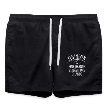 Rentnerin eine Legende verlässt das Gelände - Badeshorts - Schwarz - Vorne - AI Model Male 185 light (185cm)