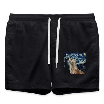 Hermelin - Badeshorts - Schwarz - Vorne - AI Model Male 185 light (185cm)