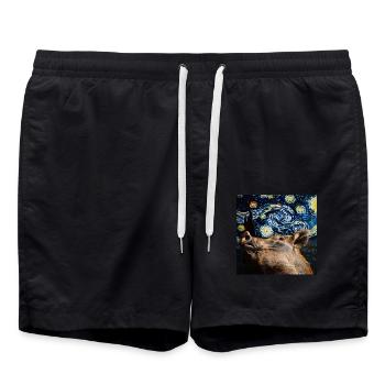 Warzenschwein - Badeshorts - Schwarz - Vorne - AI Model Male 185 light (185cm)