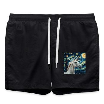 Einhorn - Badeshorts - Schwarz - Vorne - AI Model Male 185 light (185cm)