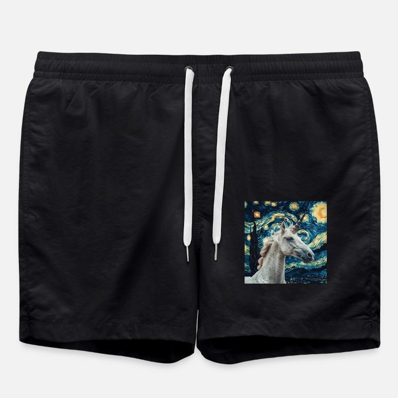 Einhorn - Badeshorts - Schwarz