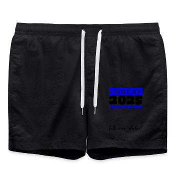 Jugendweihe 2025 Gästebuch Geschenk Mädchen Jungen - Badeshorts - Schwarz - Vorne - AI Model Male 185 light (185cm)