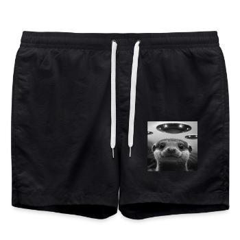 Hermelin - Badeshorts - Schwarz - Vorne - AI Model Male 185 light (185cm)