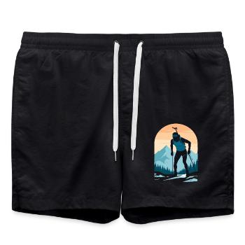 Biathlon Biathlète Sports d’hiver - Short de bain - noir - Devant - AI Model Male 185 light (185cm)