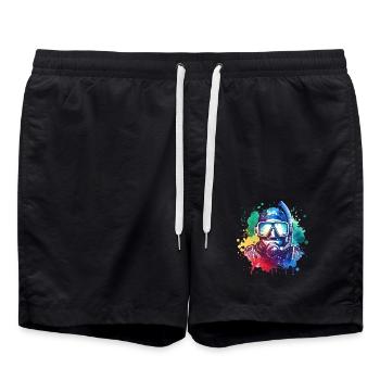 Plongeurs - Short de bain - noir - Devant - AI Model Male 185 light (185cm)
