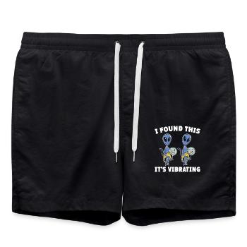 Alien Humor : J’ai trouvé ça, ça vibre - Short de bain - noir - Devant - AI Model Male 185 light (185cm)