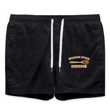cuillère en bois survivant dicton humoristique pour - Short de bain - noir - Devant - AI Model Male 185 light (185cm)