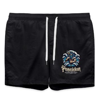 Poseidon Gott der Stürme und Meere Mythologie - Badeshorts - Schwarz - Vorne - AI Model Male 185 light (185cm)