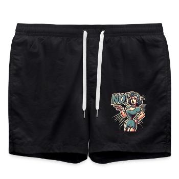 Your wife or mom says no - Swim Trunks - black - Front - AI Model Male 185 light (185cm)