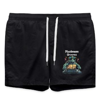 Maximum Groove - Cool DJ turtle - Swim Trunks - black - Front - AI Model Male 185 light (185cm)