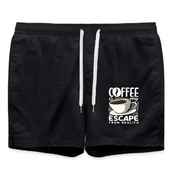 Coffee lovers Coffee is my escape - Swim Trunks - black - Front - AI Model Male 185 light (185cm)