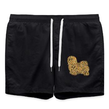 Maltese Geometric - Swim Trunks - black - Front - AI Model Male 185 light (185cm)