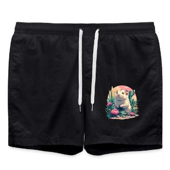 Hamster - Badeshorts - Schwarz - Vorne - AI Model Male 185 light (185cm)