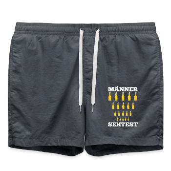 Bier Männer Sehtest Bier Spruch - Badeshorts - Anthrazit - Vorne - AI Model Male 185 light (185cm)
