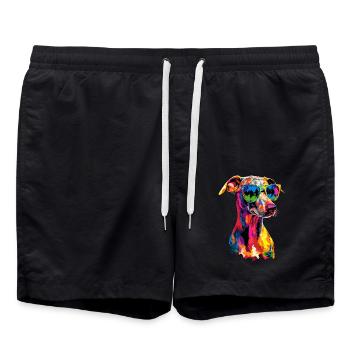 Windhund Hundeliebhaber Jagdhund Liebe Greyhound - Badeshorts - Schwarz - Vorne - AI Model Male 185 light (185cm)