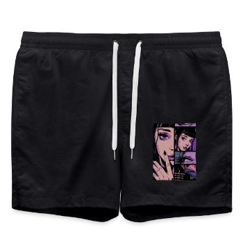 Mystic Cartoon Girl - Swim Trunks - black - Front - AI Model Male 185 light (185cm)