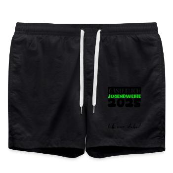 Jugendweihe 2025 Guestbook Gift Girls Boys - Swim Trunks - black - Front - AI Model Male 185 light (185cm)