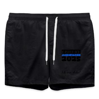 Jugendweihe 2025 Guestbook Gift Girls Boys - Swim Trunks - black - Front - AI Model Male 185 light (185cm)