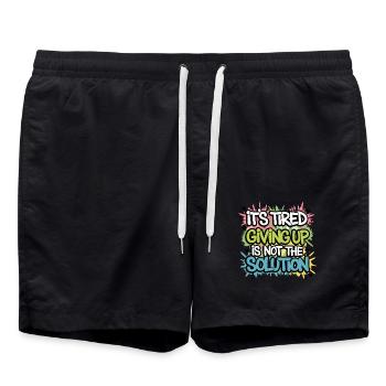 N’ABANDONNEZ JAMAIS - Short de bain - noir - Devant - AI Model Male 185 light (185cm)