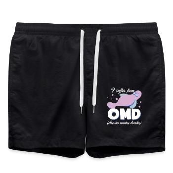 Manatee Obsessive Manatee Disorder - Swim Trunks - black - Front - AI Model Male 185 light (185cm)
