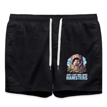 Hamster - Swim Trunks - black - Front - AI Model Male 185 light (185cm)
