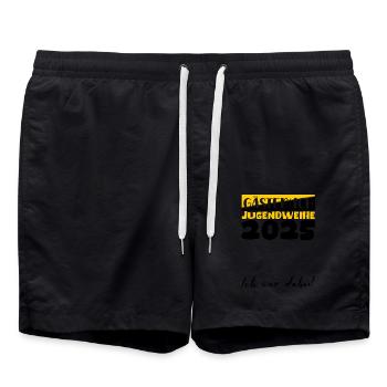 Jugendweihe 2025 Guestbook Gift Girls Boys - Swim Trunks - black - Front - AI Model Male 185 light (185cm)