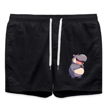 Hippopotamus Hippopotamus - Swim Trunks - black - Front - AI Model Male 185 light (185cm)