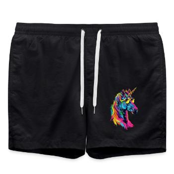 Einhorn - Badeshorts - Schwarz - Vorne - AI Model Male 185 light (185cm)