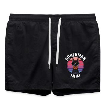 Doberman disant maman drôle Doberman cadeau - Short de bain - noir - Devant - AI Model Male 185 light (185cm)