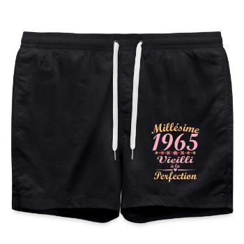 Millésime 1965, Cadeau D'anniversaire Vintage 1965 - Short de bain - noir - Devant - AI Model Male 185 light (185cm)