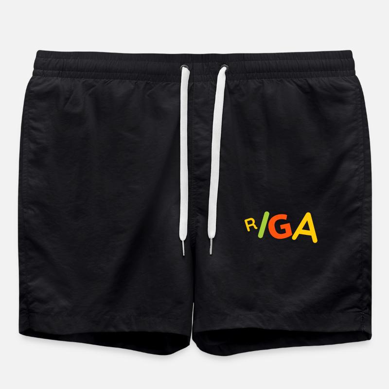 Riga Lettonie T-Shirt - Short de bain - noir