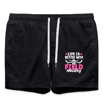 Life Is Better With Field Hockey Players - Swim Trunks - black - Front - AI Model Male 185 light (185cm)