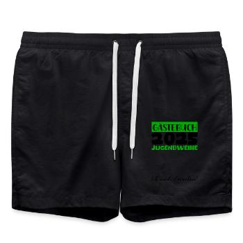 Jugendweihe 2025 Gästebuch Geschenk Mädchen Jungen - Badeshorts - Schwarz - Vorne - AI Model Male 185 light (185cm)