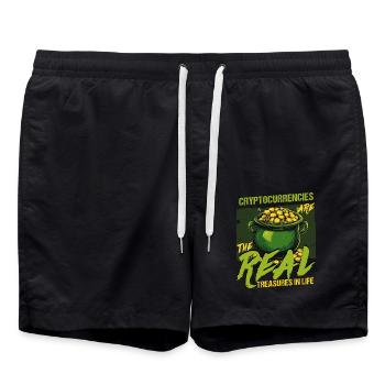 Saint-Patrick : les crypto-monnaies sont les vraies - Short de bain - noir - Devant - AI Model Male 185 light (185cm)