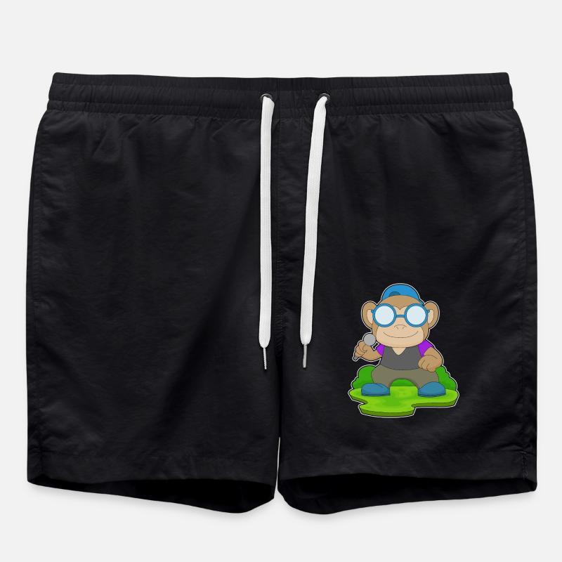 Monkey Singer Microphone Music - Swim Trunks - black