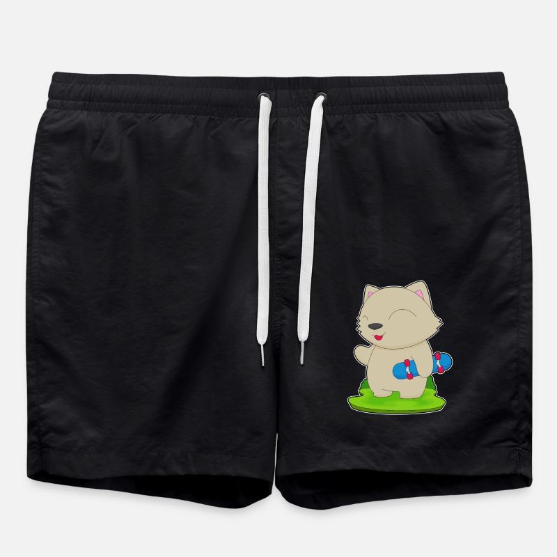 Chat Skater Skateboard - Short de bain - noir