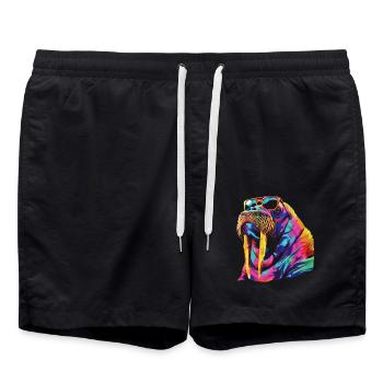Walross - Badeshorts - Schwarz - Vorne - AI Model Male 185 light (185cm)
